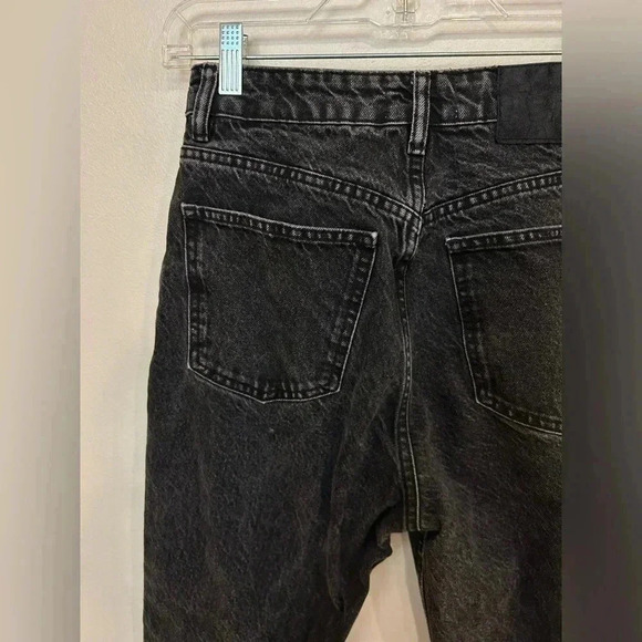 ZARA High Waist washed black straight leg ankle jeans size 4/ 26 Abercrombie - Picture 9 of 9